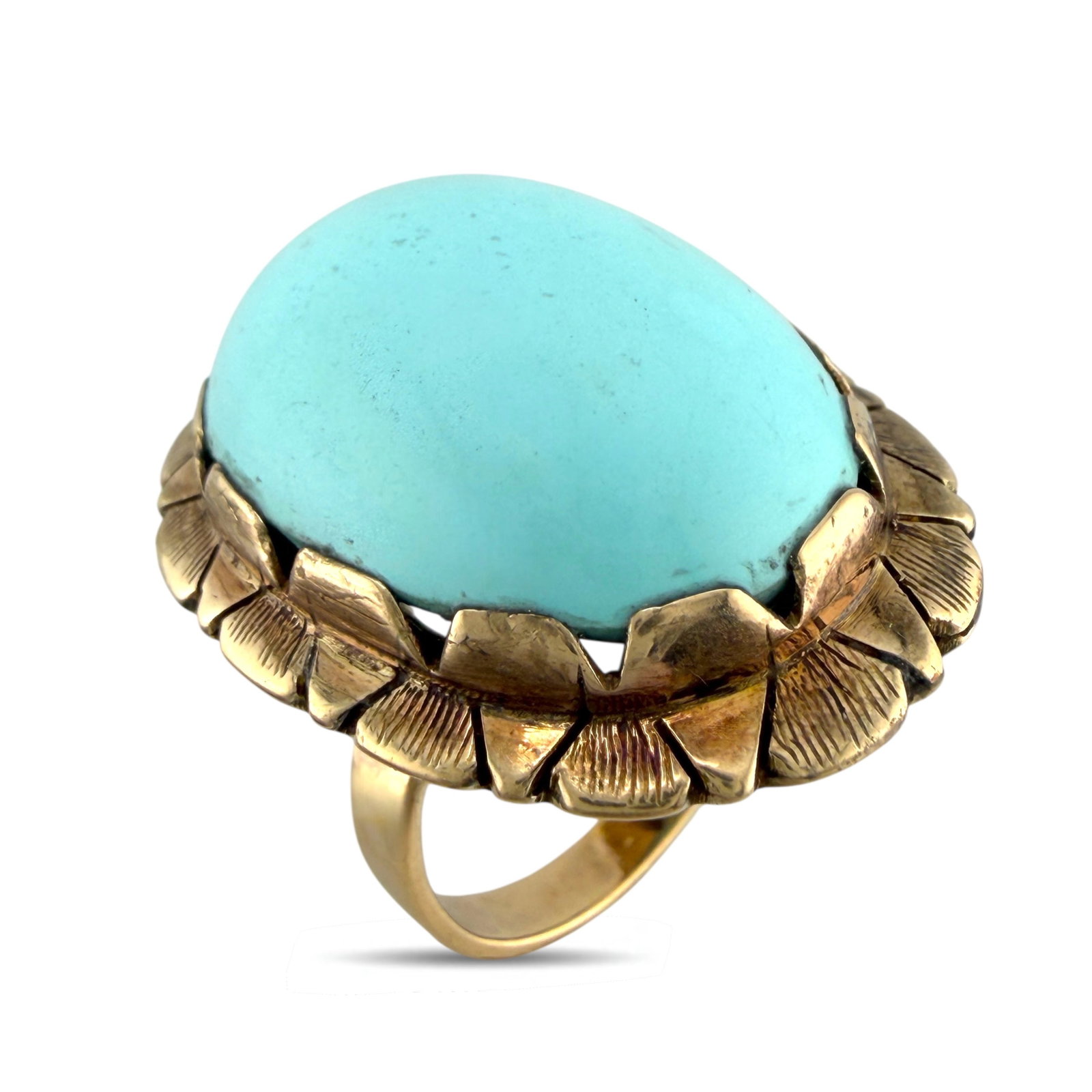 14K Rose Gold Turquoise Statement Ring - 3