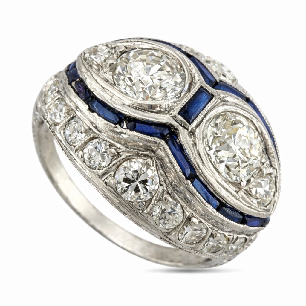 Platinum Art Deco Ring - 2