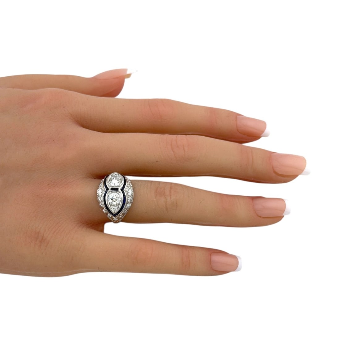 Platinum Art Deco Ring - 5