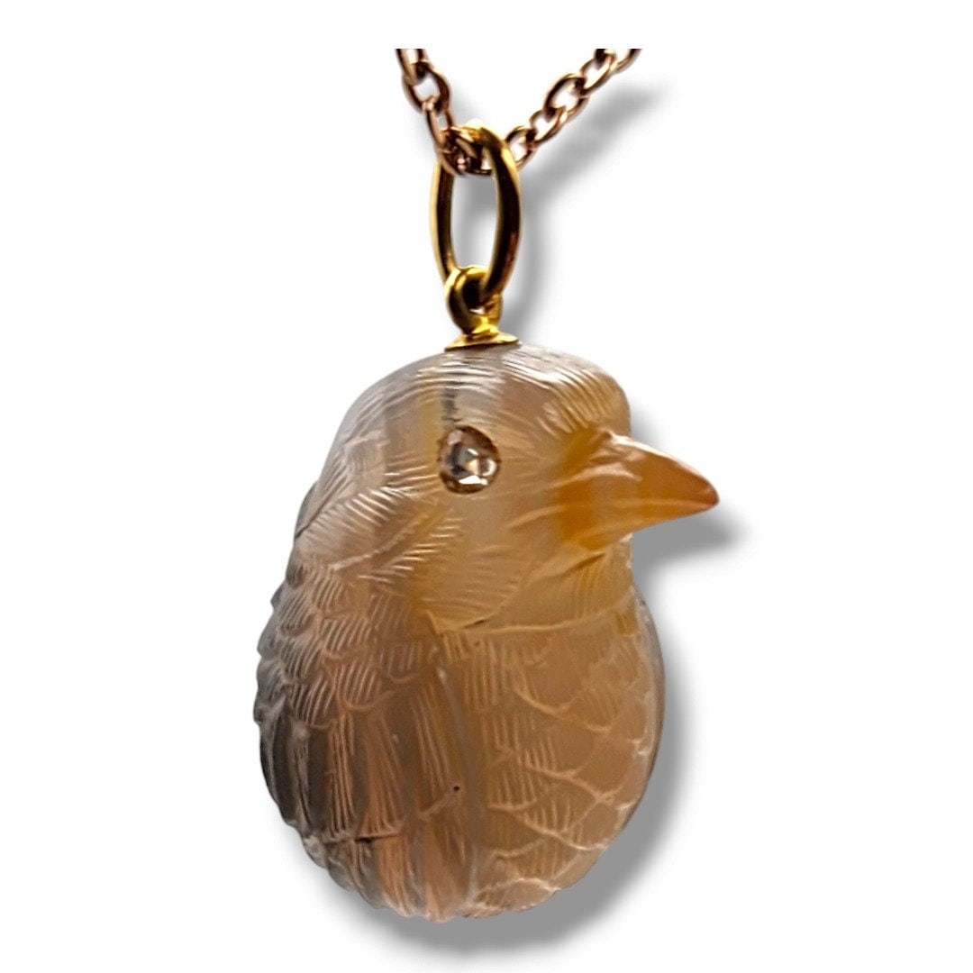 A Faberge Jeweled Gold Agate Model, Workmaster Henrik Wigstrom, St. Petersburg, 1908-1917 Pendant: A Faberge Jeweled Gold Agate Model, Workmaster Henrik Wigstrom, St. Petersburg, 1908-1917 Signed: Yes. Faberge important master Henrik Wigstrom Work Master: Marked initials H.W for Henrik Wigstrom