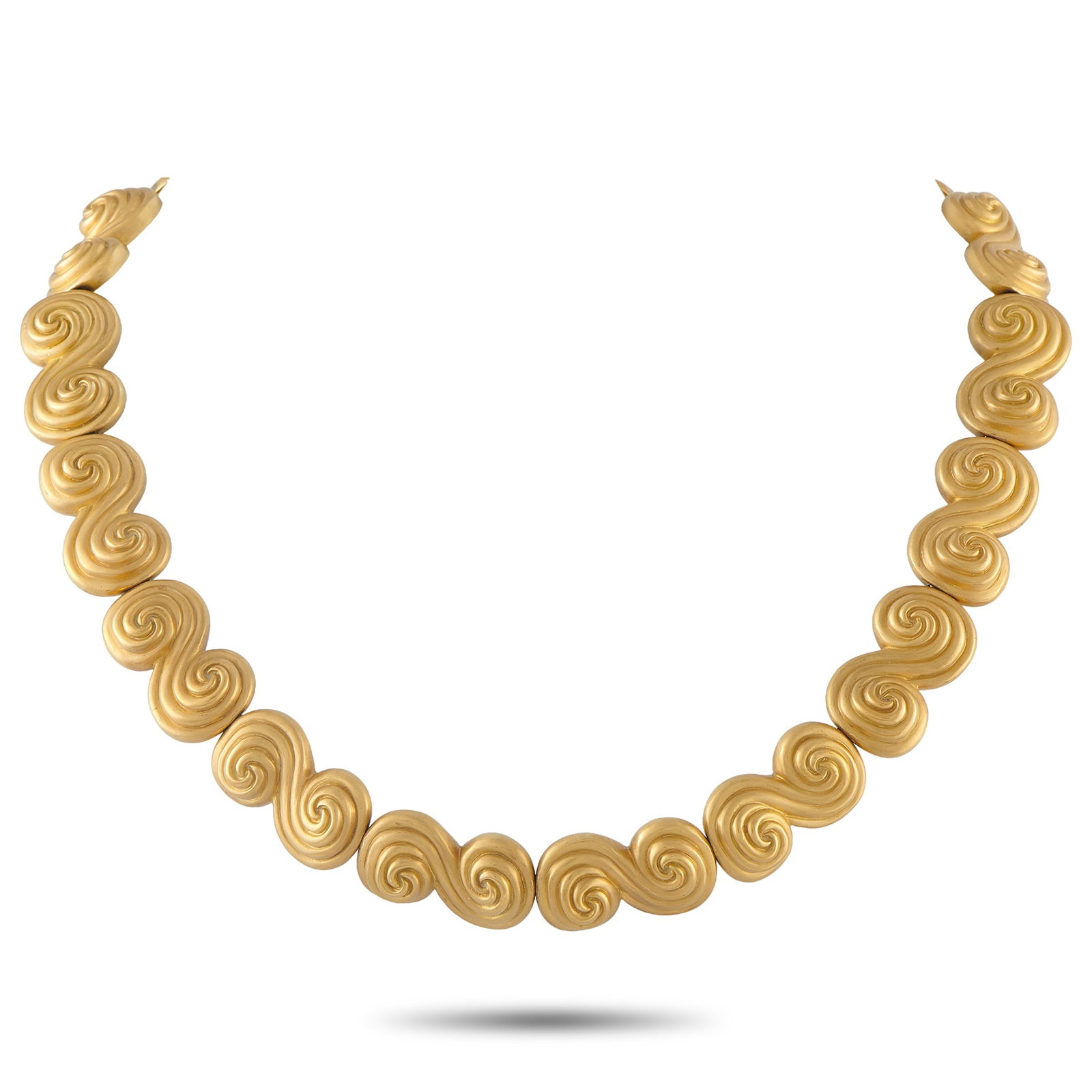 Tiffany & CO. Vintage 18K Yellow Gold Necklace: This vintage Tiffany & Co. necklace will never go out of style. Lustrous 18K Yellow Gold links come together in a classically elegant design on this timeless piece. It measures 14.0” long. This