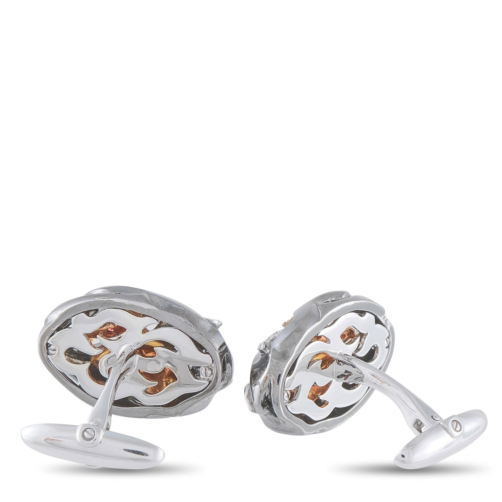 Magerit 18K White Gold Diamond Devil Cufflinks - 2