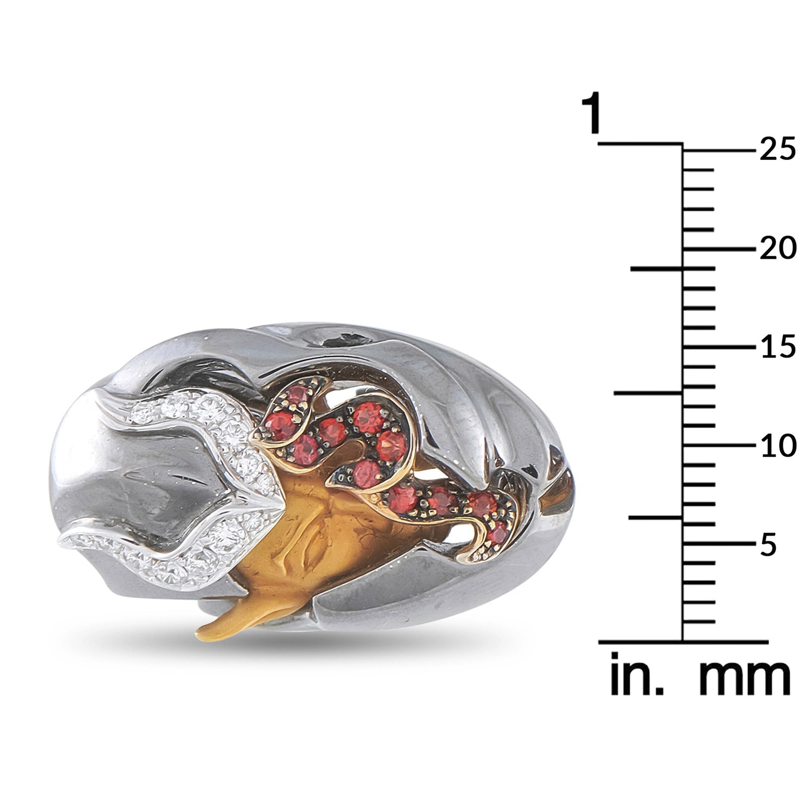 Magerit 18K White Gold Diamond Devil Cufflinks - 4
