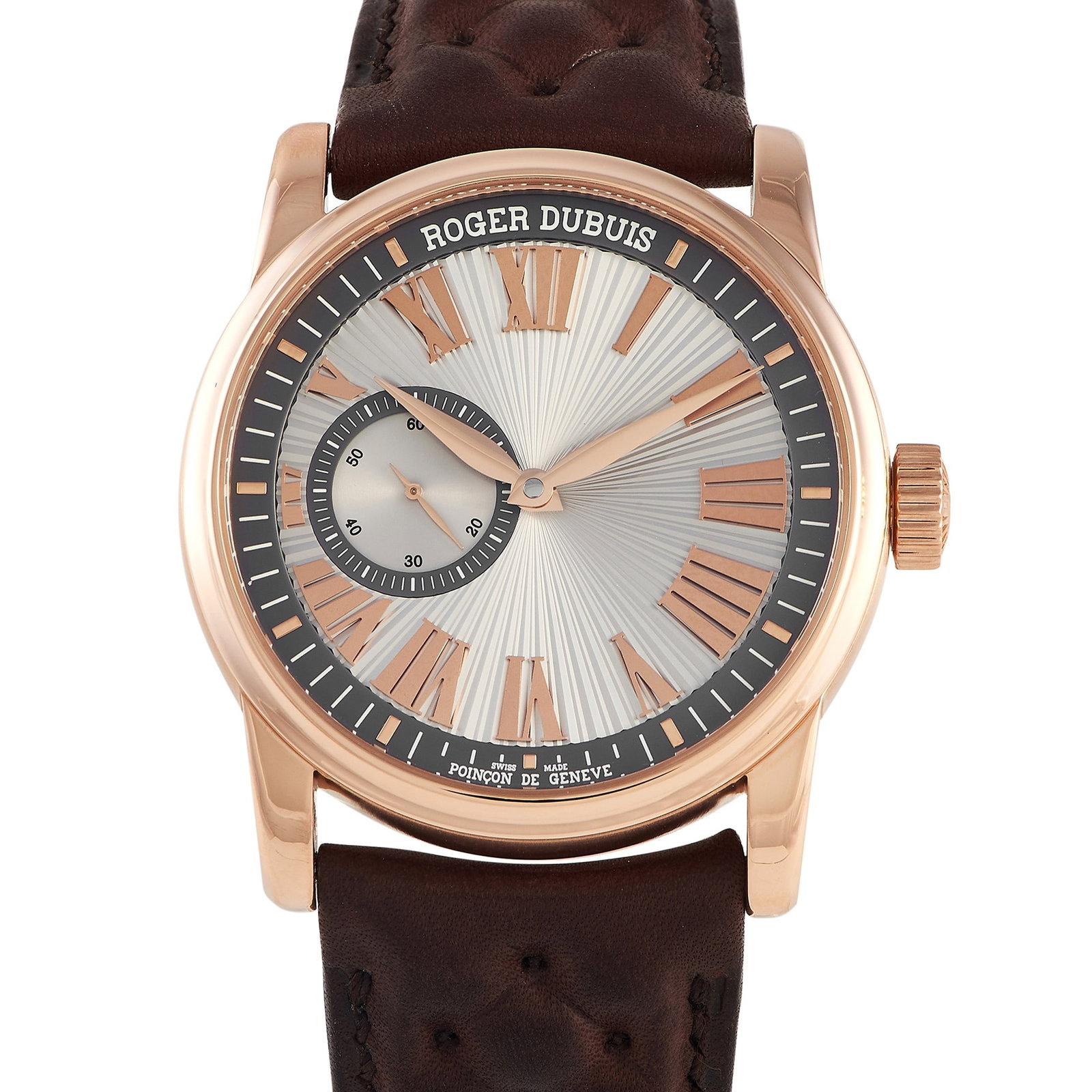 Roger Dubuis Hommage Rose Gold Watch: Here is one of the 10 references under the Hommage Collection released by Genevan watchmaker Roger Dubuis. This ref.RDDBHO0565 features an avant-garde look that's more conservatively styled and restra