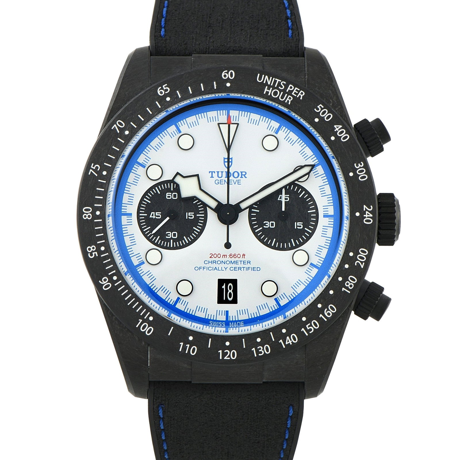 Tudor Black Bay Chrono Carbon 25 Watch: The pre-owned Tudor Black Bay Chrono Carbon 25, reference 79377KN, is a limited edition of 2,025 examples produced to mark the 25th anniversary of the Tudor Heritage Chrono and the only Black Bay Chro