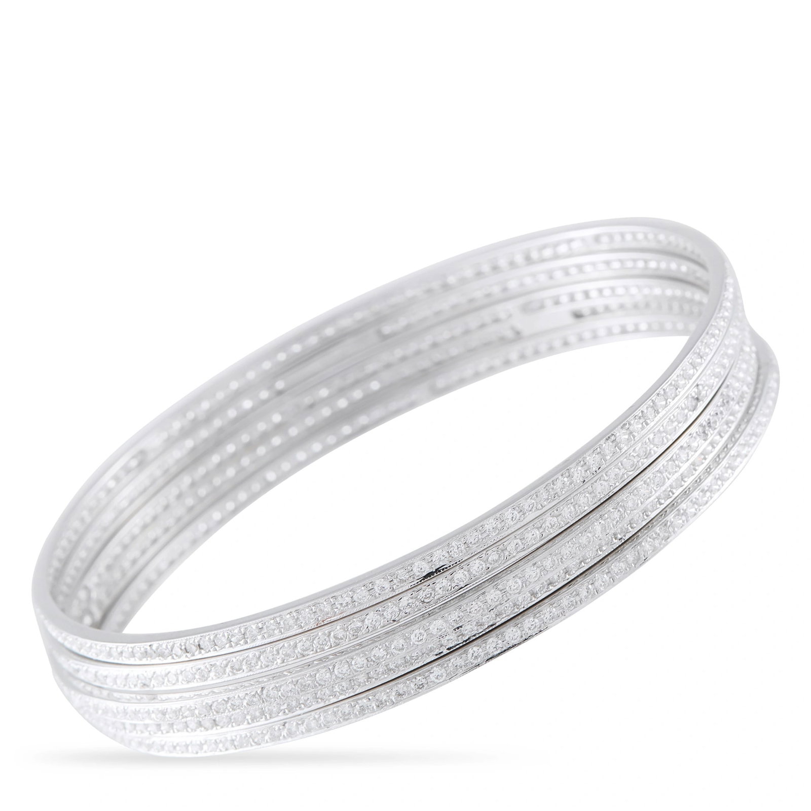 Exclusive 18K White Gold Diamond 6.50ct Bangle (1 of 3)
