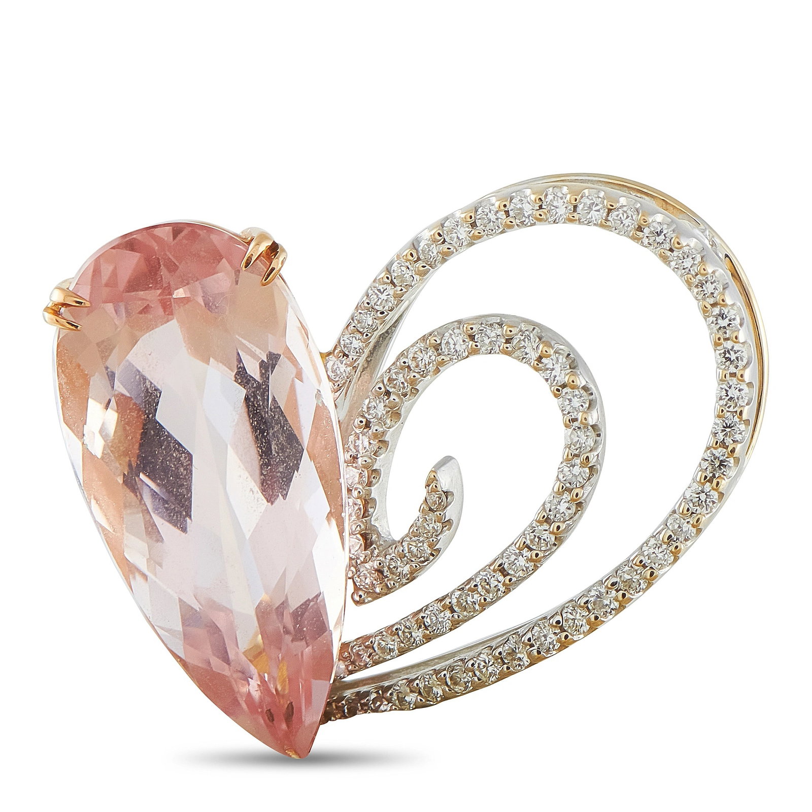 Exclusive 18K White Gold Diamond 7.24ct Kunzite Heart Pendant (1 of 3)