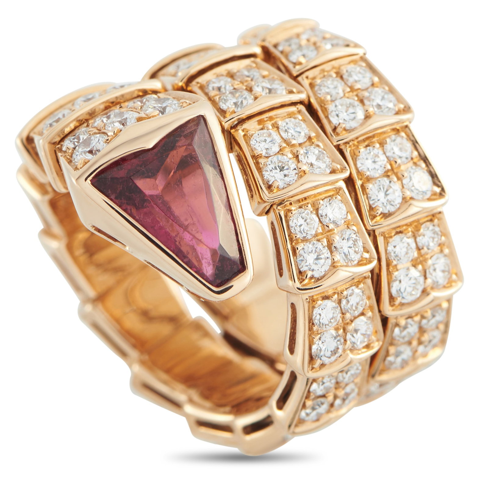 Bvlgari Serpenti 18K Rose Gold Diamond Ring (1 of 4)