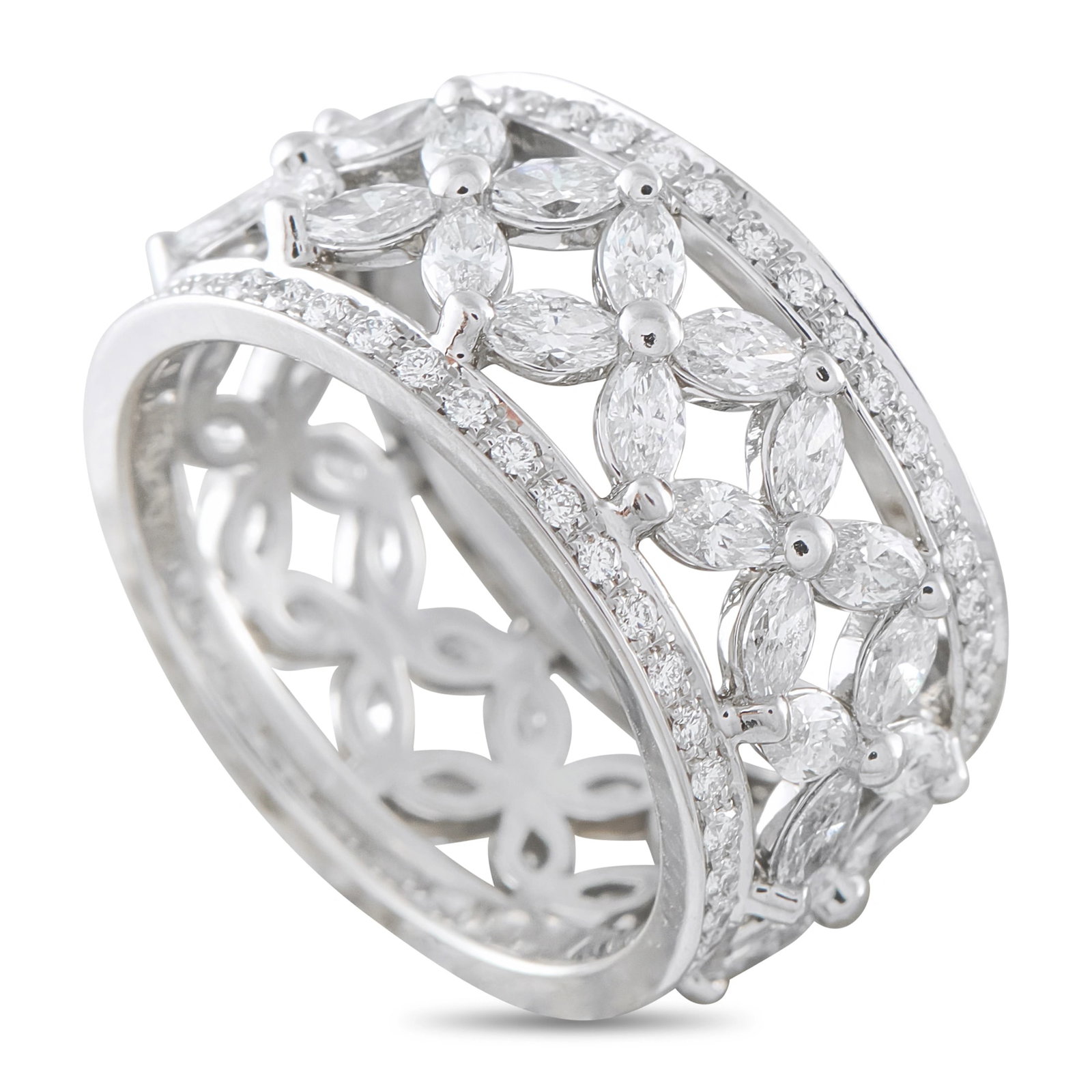 Tiffany & CO. Victoria Platinum 2.34ct Diamond Ring: This Tiffany & Co. Victoria ring is a luxury piece that is ideal for everyday wear. Simple and elegant, the openwork design comes to life thanks to sparkling Diamonds with a total weight of 2.34 carat
