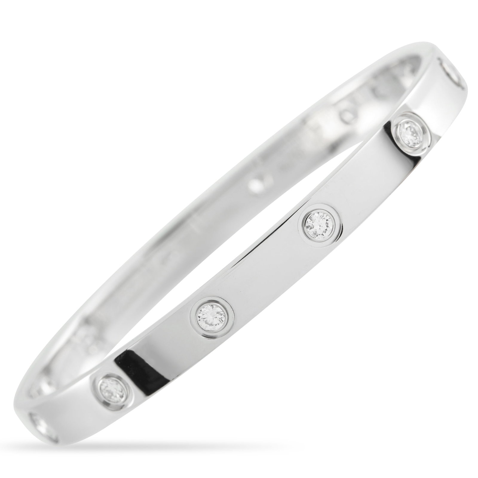 Cartier Love 18K White Gold 10-Diamond Bracelet (1 of 3)