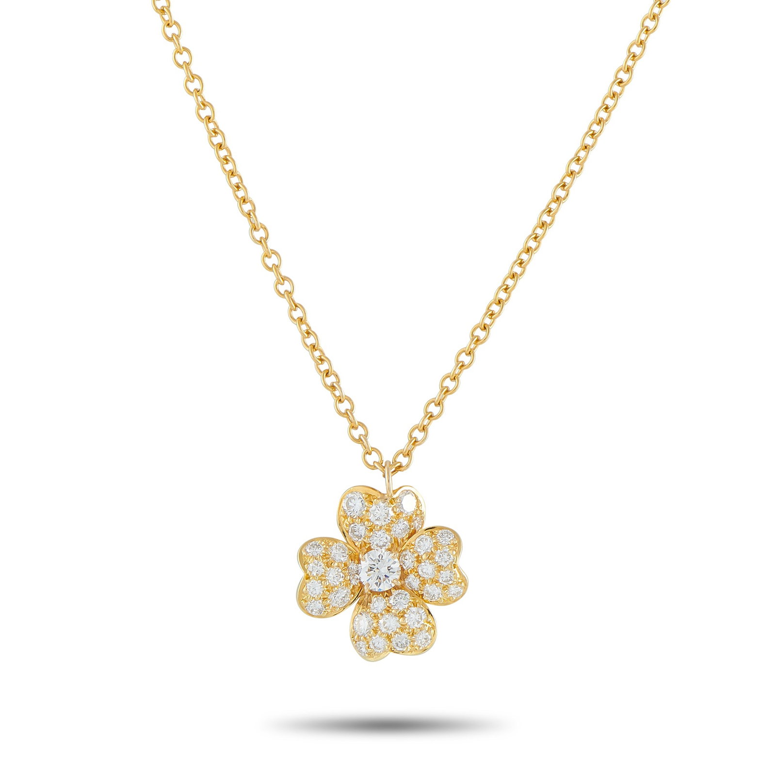 Van Cleef & Arpels Cosmo 18K Yellow Gold Diamond Pendant: This Van Cleef & Arpels Cosmo necklace is endlessly charming. The collection’s iconic floral motif is elevated by a dazzling array of Diamonds, which effortlessly catch the light and emit subtle spa