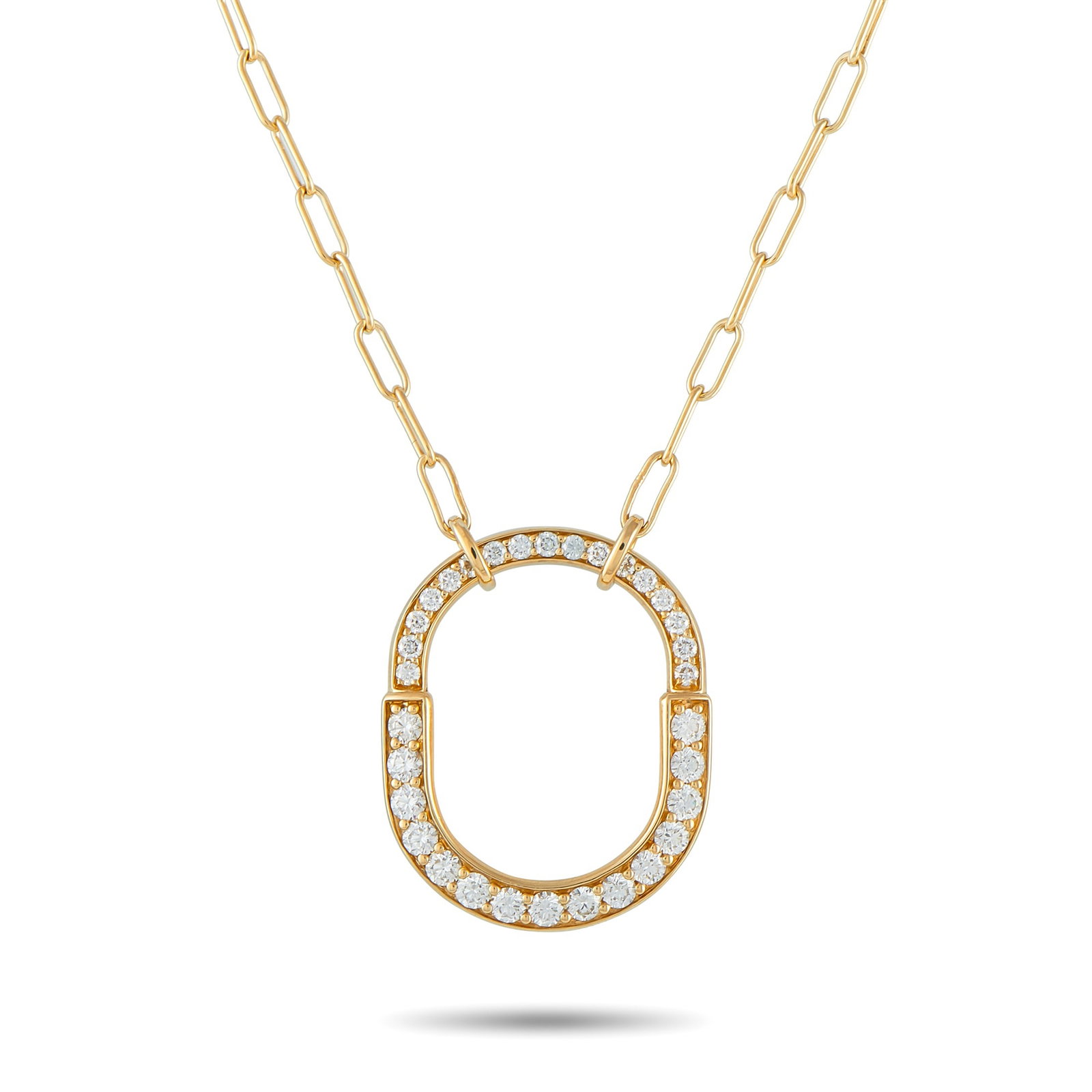 Tiffany & CO. 18K Yellow Gold 1.25ct Diamond Lock Pendant: The Tiffany & Co. Lock collection traces back to an 1883 padlock preserved in the Tiffany archives, reworked into jewelry meant to represent protection, permanence, and personal connection. This penda