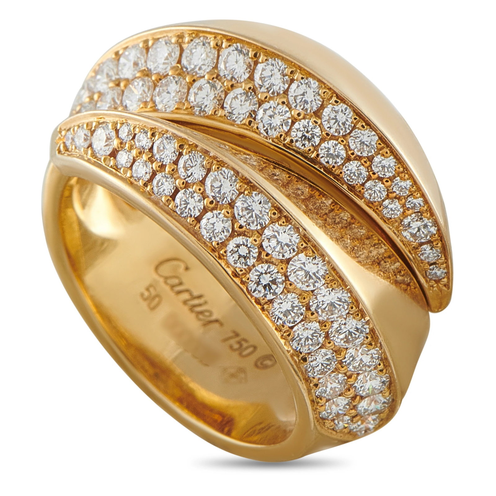 Cartier Panthère Griffe 18K Yellow Gold 1.0ct Diamond Ring (1 of 4)