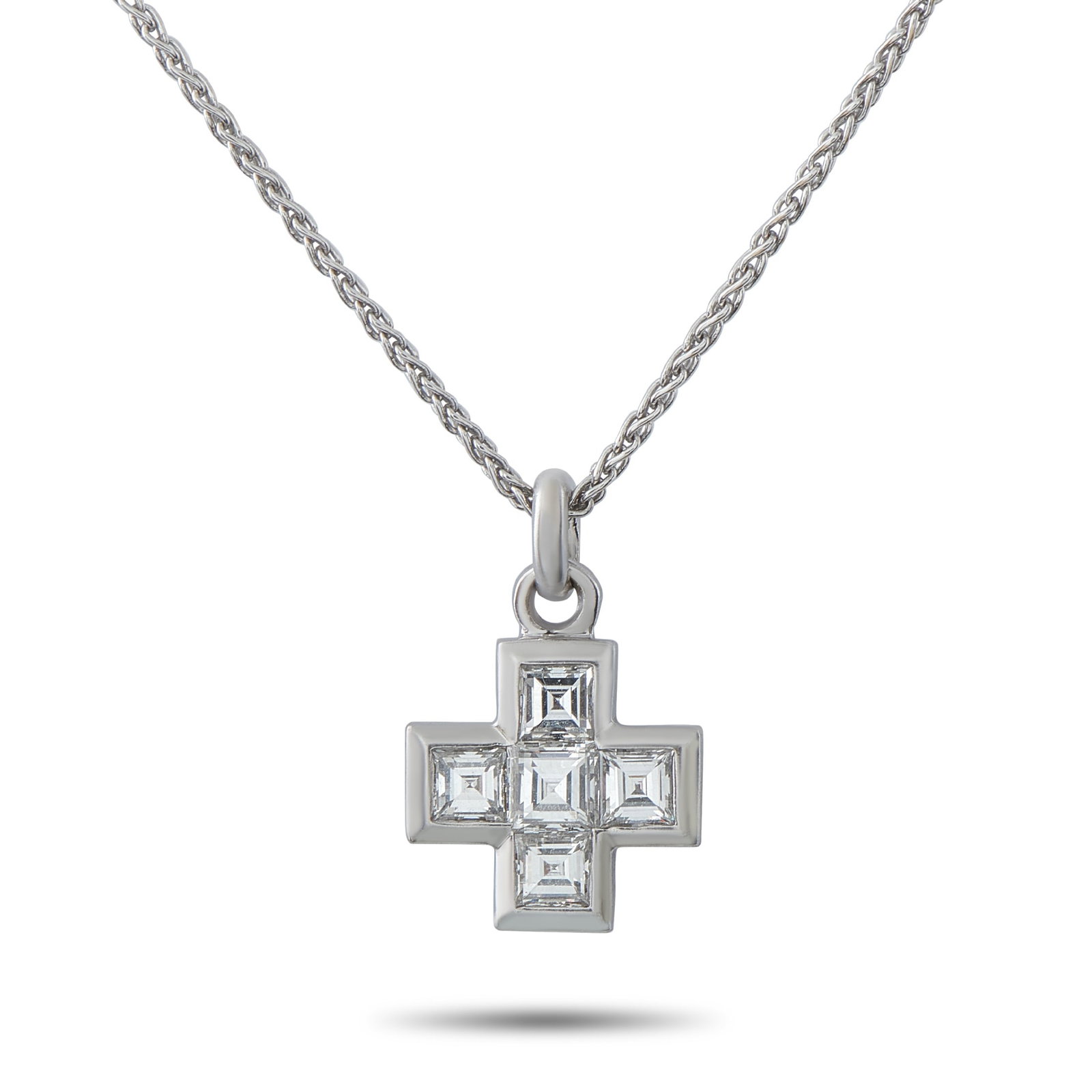 Bvlgari 18K White Gold 1.0ct Diamond Cross Pendant: This Bvlgari necklace is an understated piece with obvious elegance. The classic cross-shaped pendant makes a statement thanks to inset Diamonds with a total weight of 1.0 carats. Set in 18K White Gol