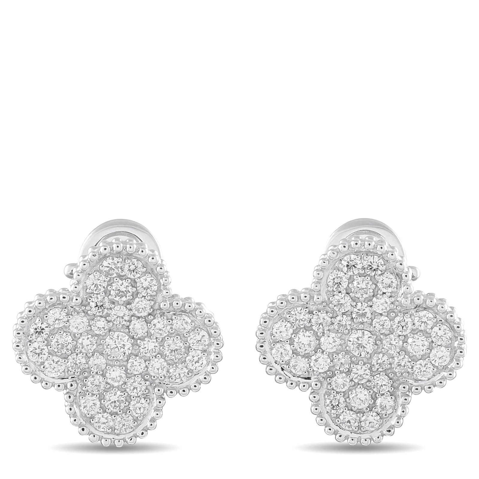 18K White Gold 1.50ct Diamond Clover Earrings (1 of 3)