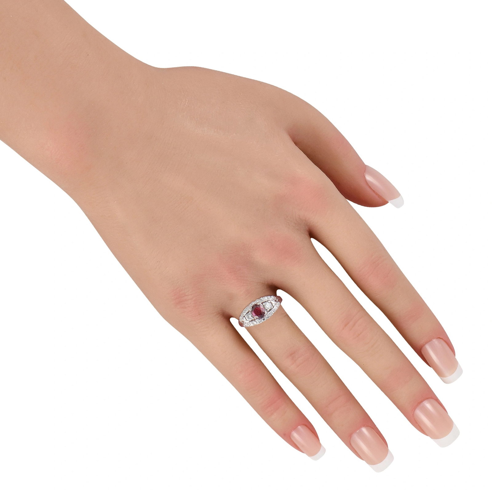 Platinum 0.60ct Diamond Ruby Ring - 3