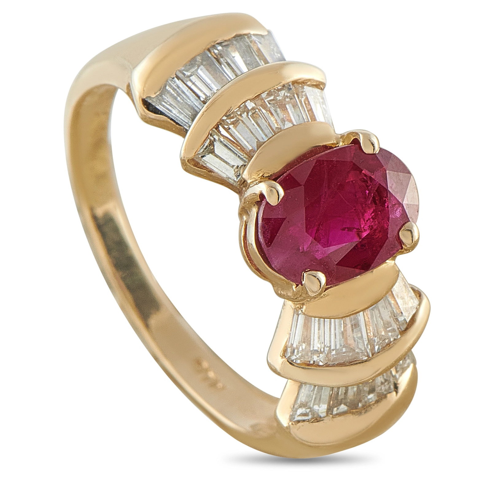 14K Yellow Gold 1.0ct Diamond and Ruby Cocktail Ring (1 of 4)