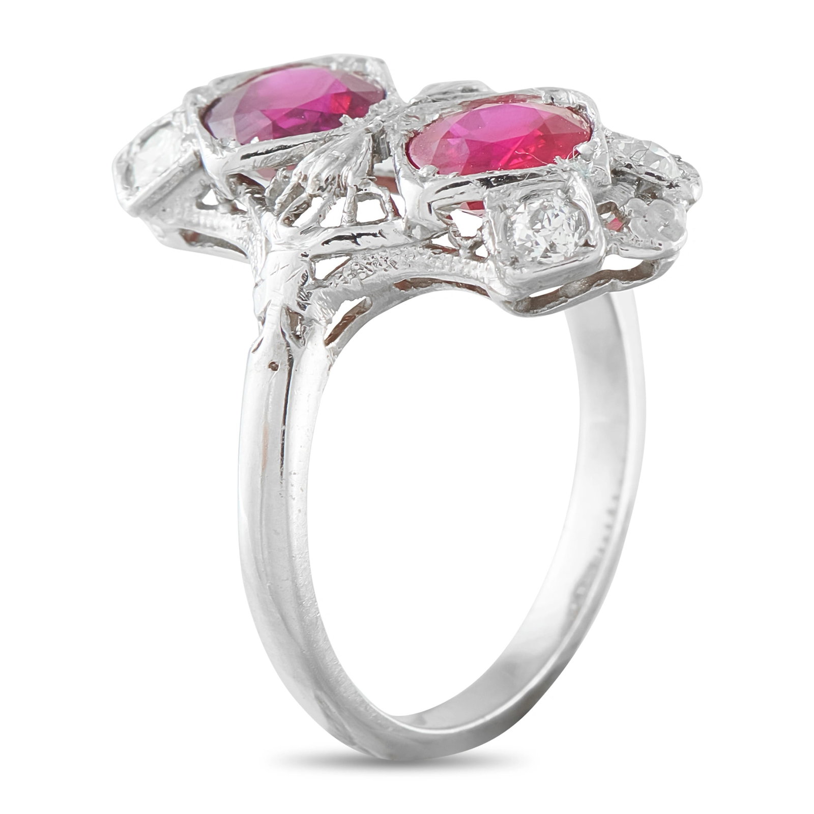 Antique Platinum 1.85ct Ruby Ring - 2