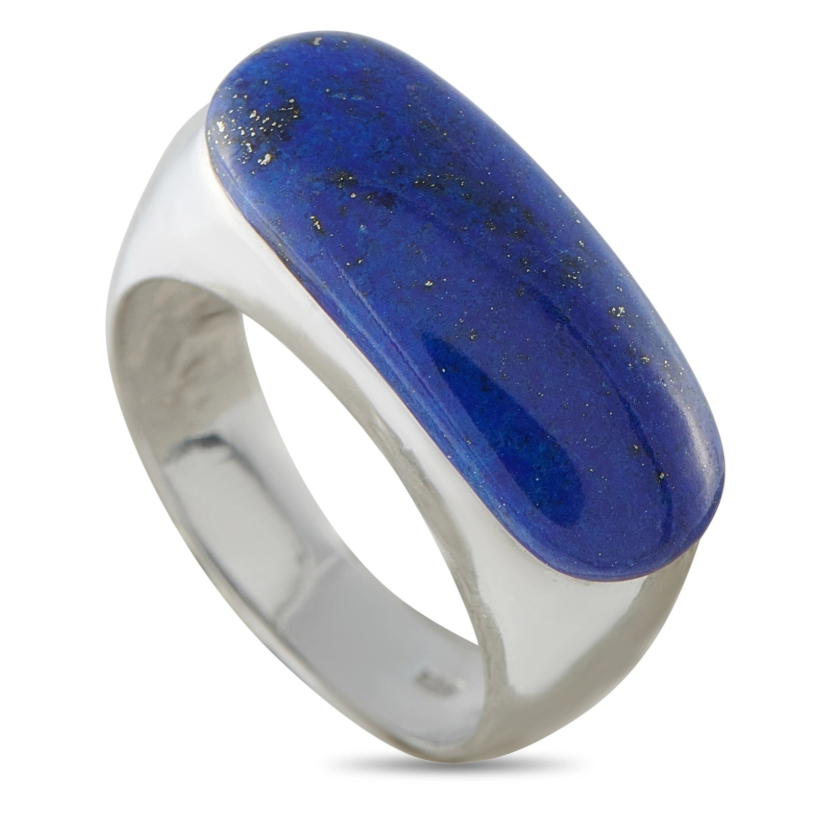 14K White Gold Lapis Lazuli Signet Ring (1 of 4)