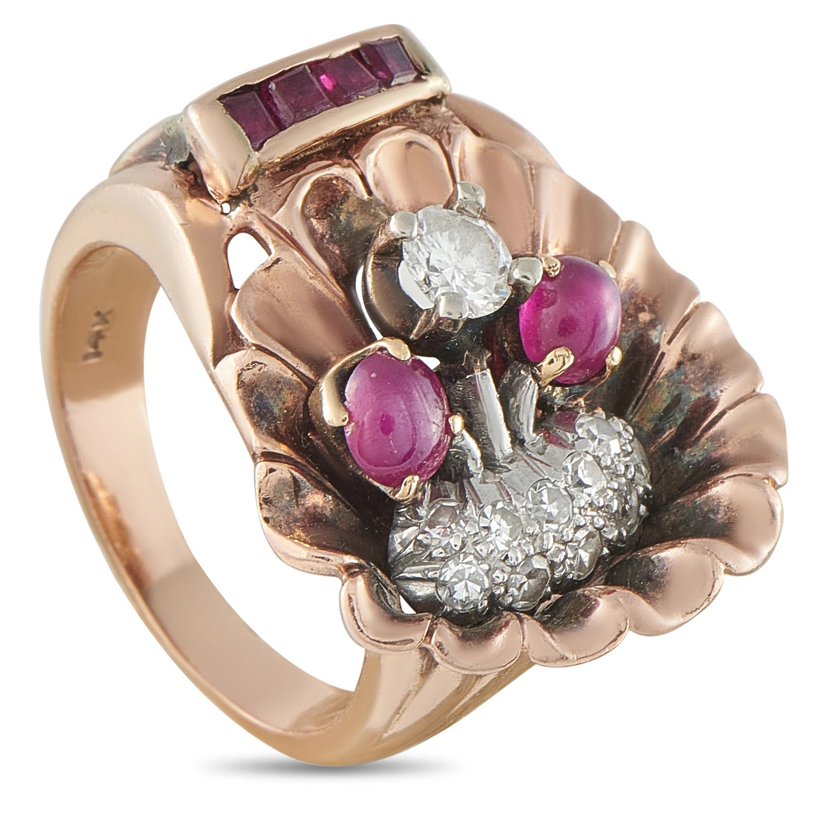 14K Rose Gold 0.45ct Diamond and Star Ruby Ring (1 of 4)
