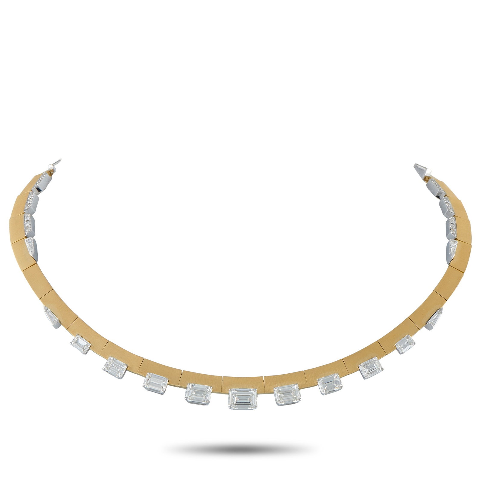 Nikos Koulis 18K Yellow Gold 11.64ct Diamond Choker Necklace: A sleek, contemporary design makes this Nikos Koulis choker necklace a sophisticated addition to any ensemble. The sleek 18K Yellow Gold setting beautifully showcases sparkling GIA-Certified Diamonds 