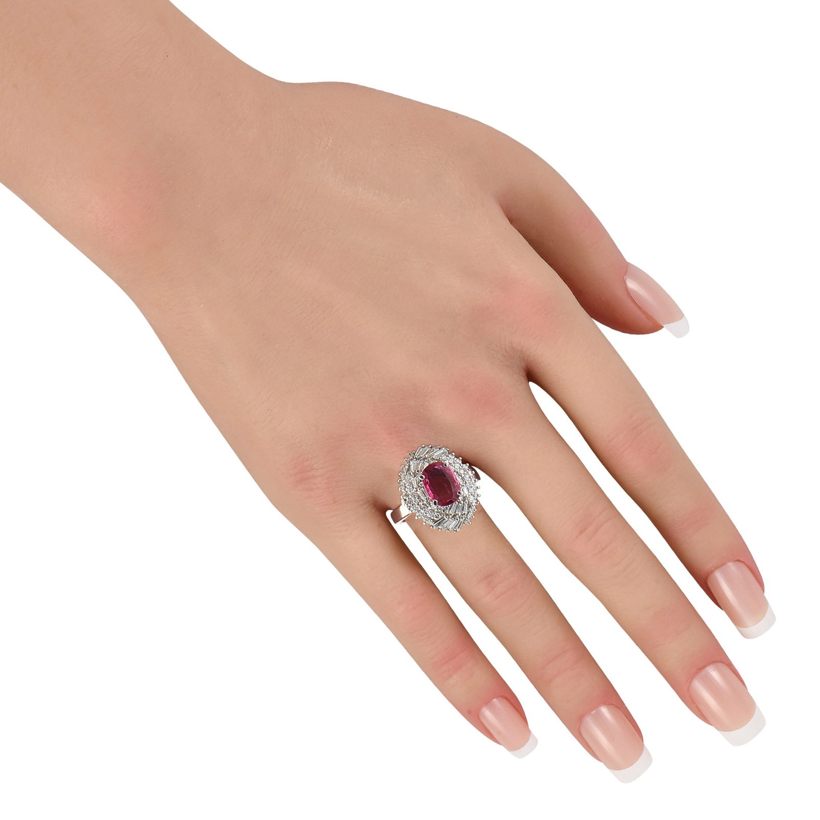 Platinum 1.52ct Diamond and Ruby Ring - 3