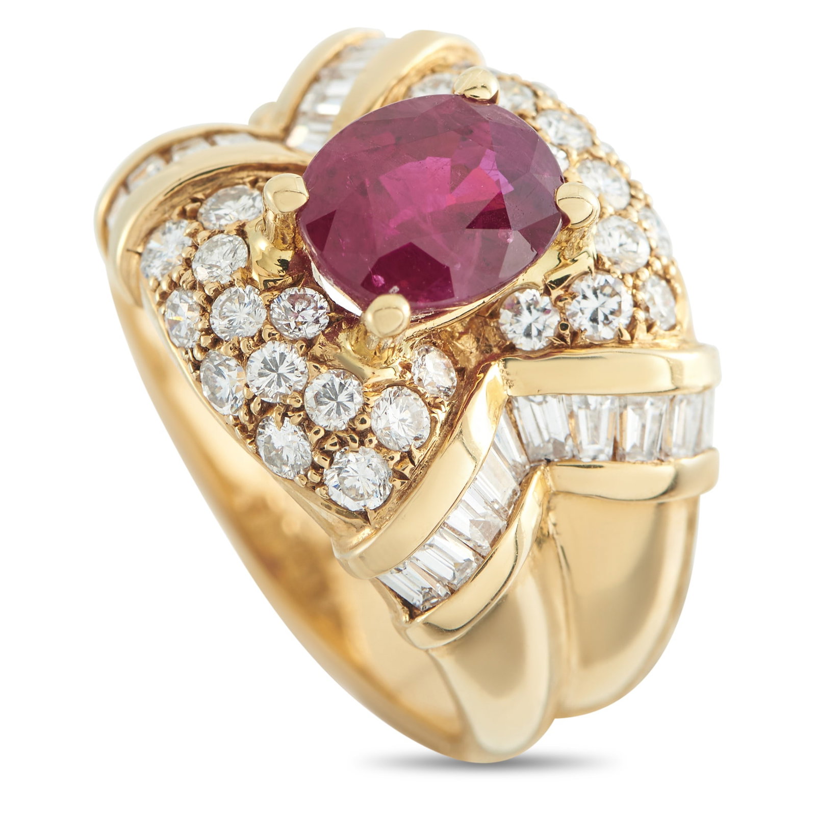 14K Yellow Gold 1.57ct Diamond and Ruby Ring (1 of 3)