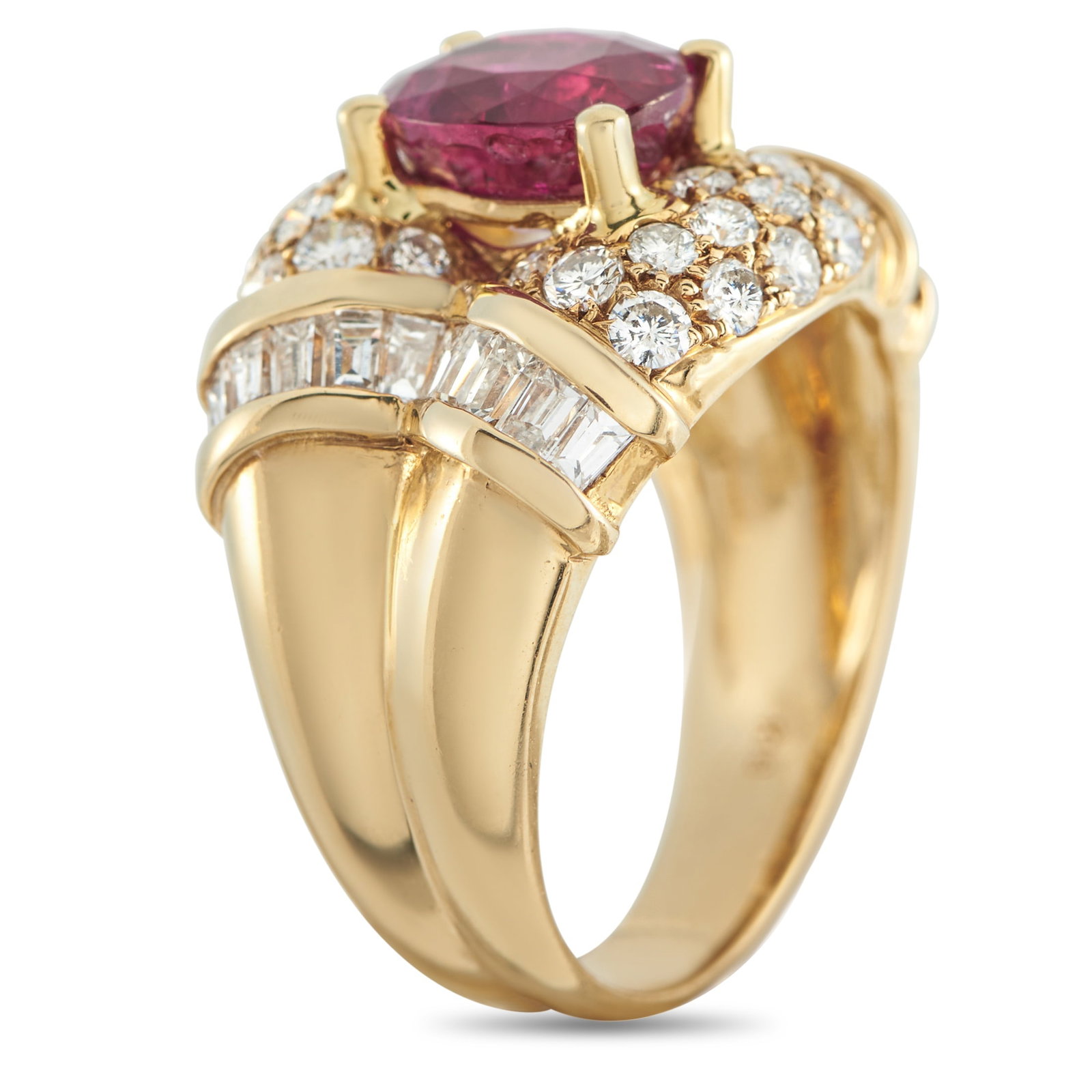 14K Yellow Gold 1.57ct Diamond and Ruby Ring - 2