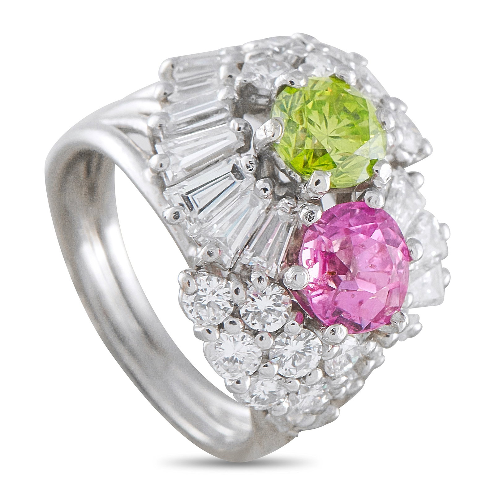 Platinum 2.15ct Diamond and Pink Sapphire Ring (1 of 3)