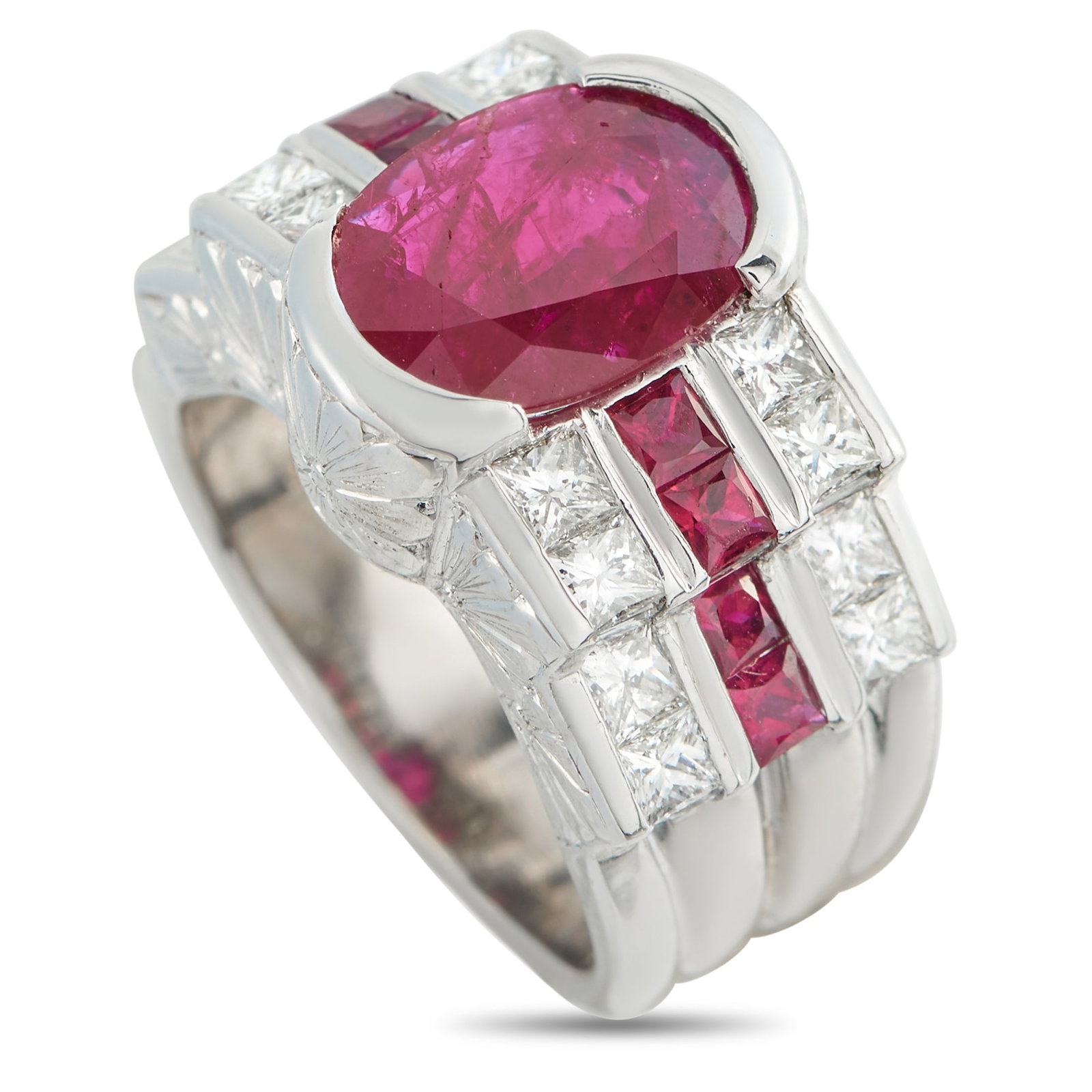 Platinum 1.76ct Diamond and Ruby Ring (1 of 4)