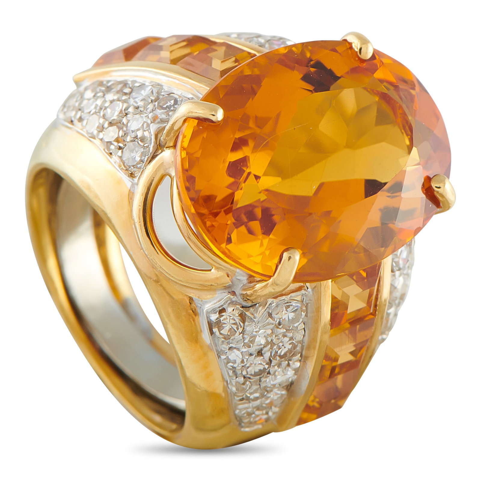 18K Yellow Gold 0.48ct Diamond and Citrine Ring (1 of 3)