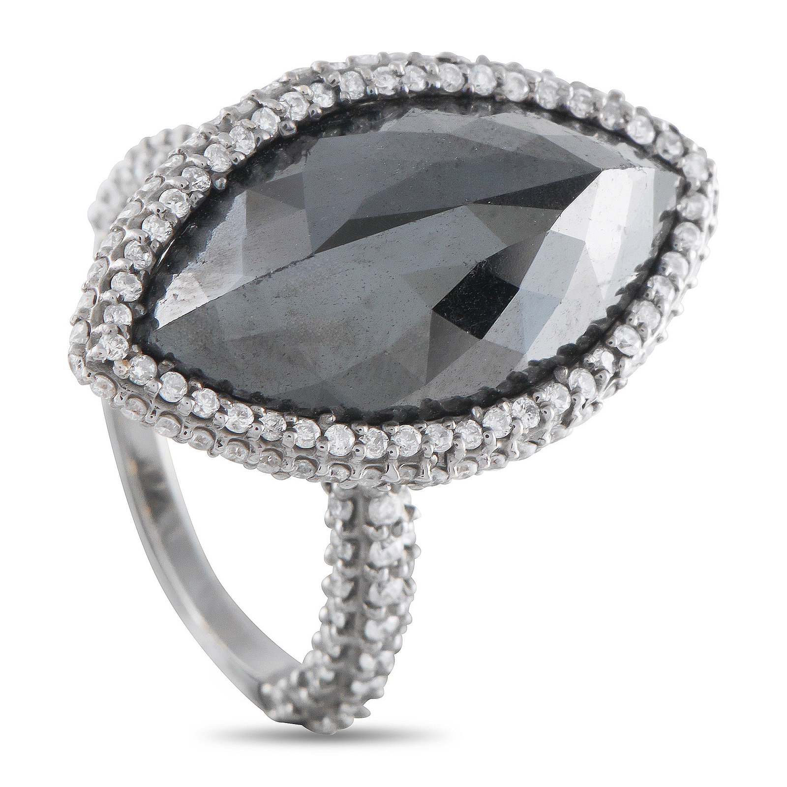 18K White Gold 9.0ct White and Black Diamond Ring (1 of 4)