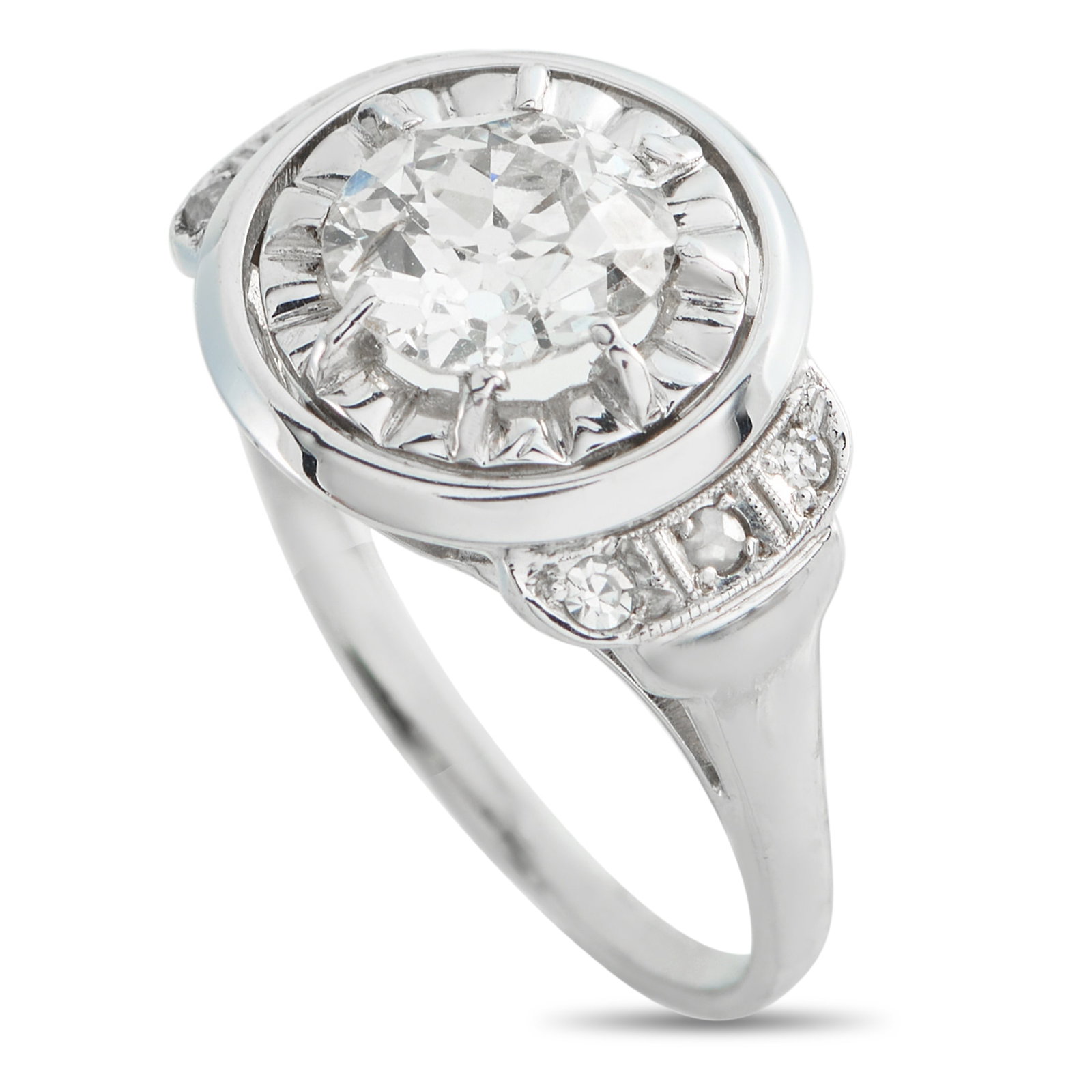 18K White Gold 1.10ct Diamond Art Deco Ring: This Art Deco ring exudes vintage elegance. The opulent design is elevated by the 1.10 carat Diamond center stone and additional Diamond accents, which offer plenty of sparkle every time it’s worn.