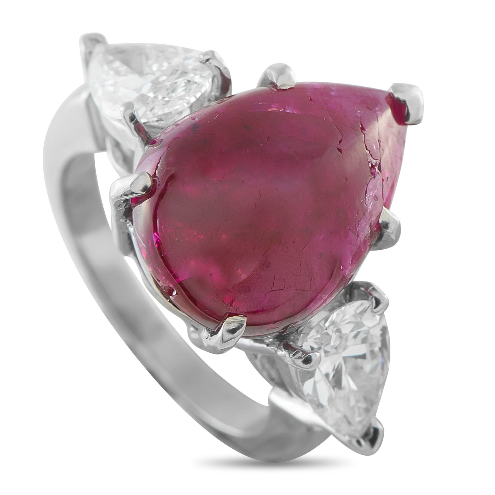 Platinum 1.85ct Diamond and Ruby Ring (1 of 4)