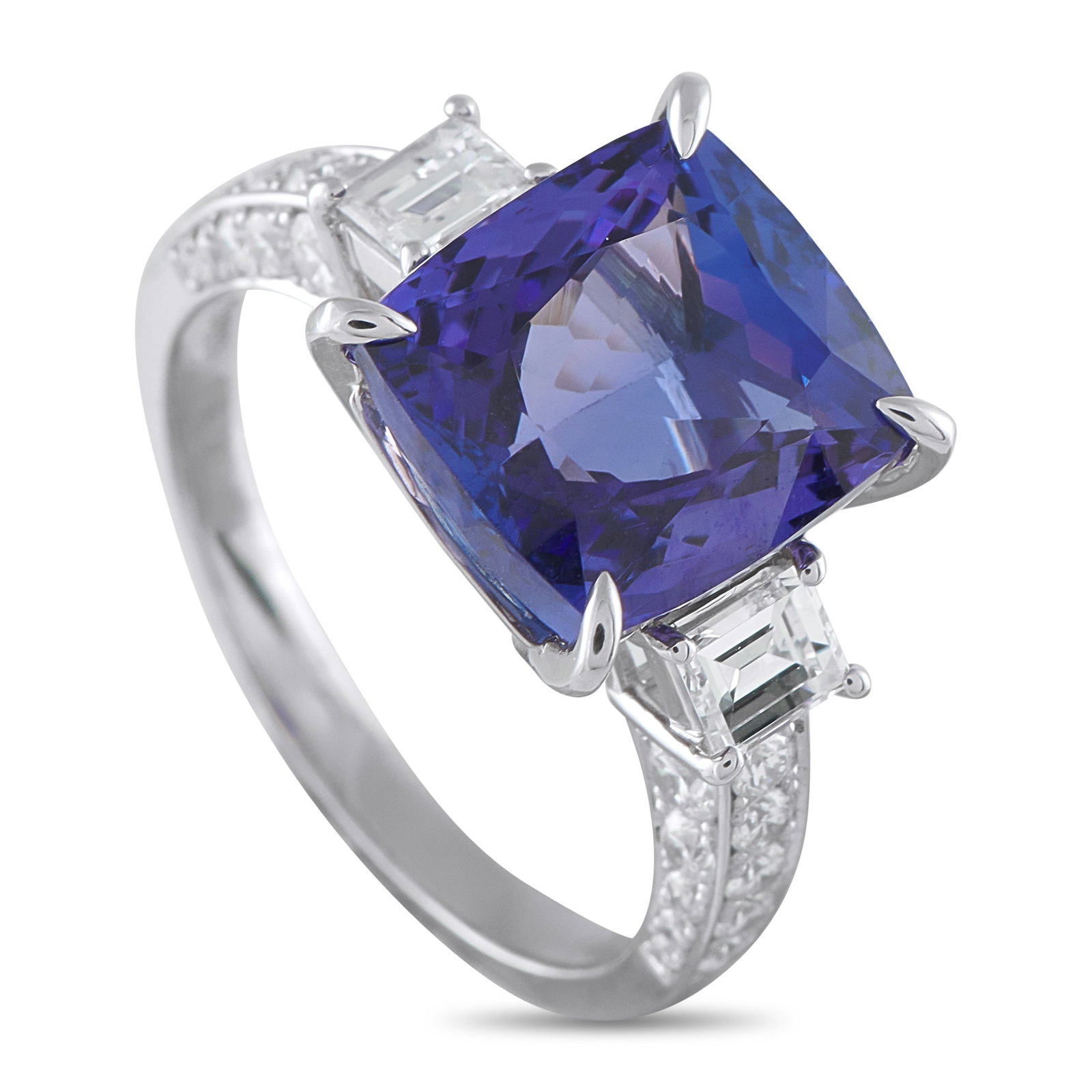 Platinum 1.64ct Diamond and Tanzanite Ring (1 of 4)