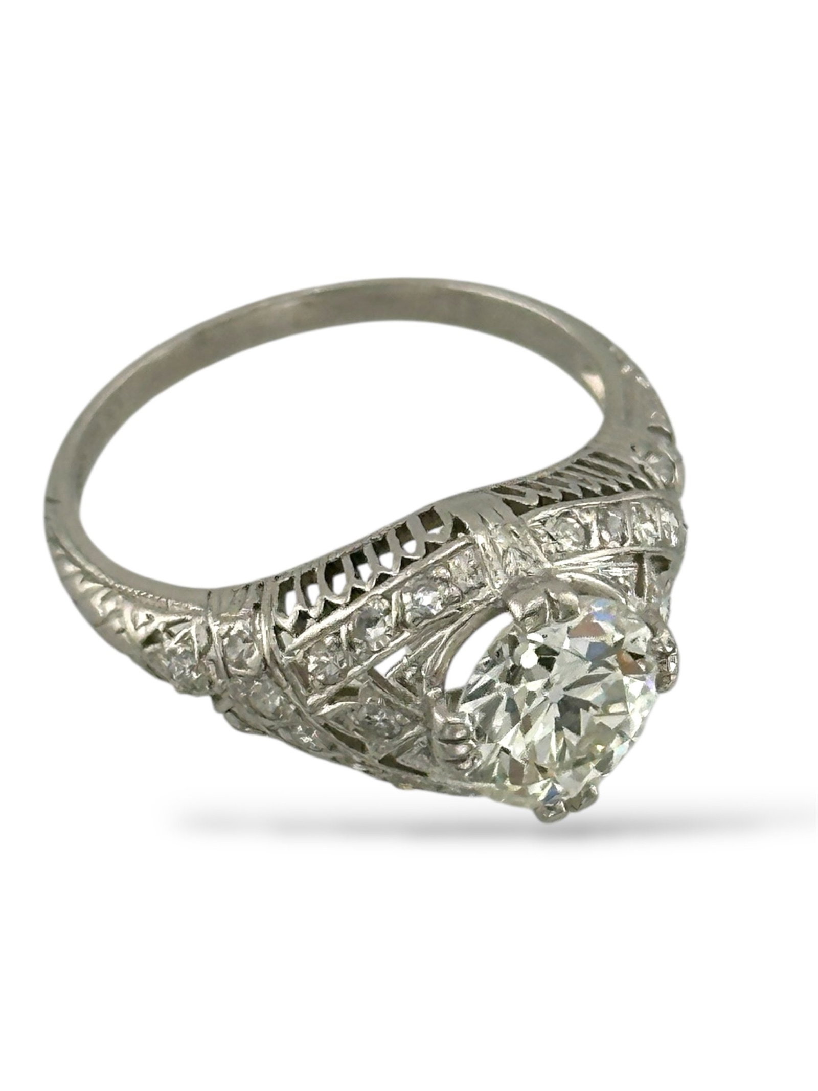 Antique Platinum Ring - 4