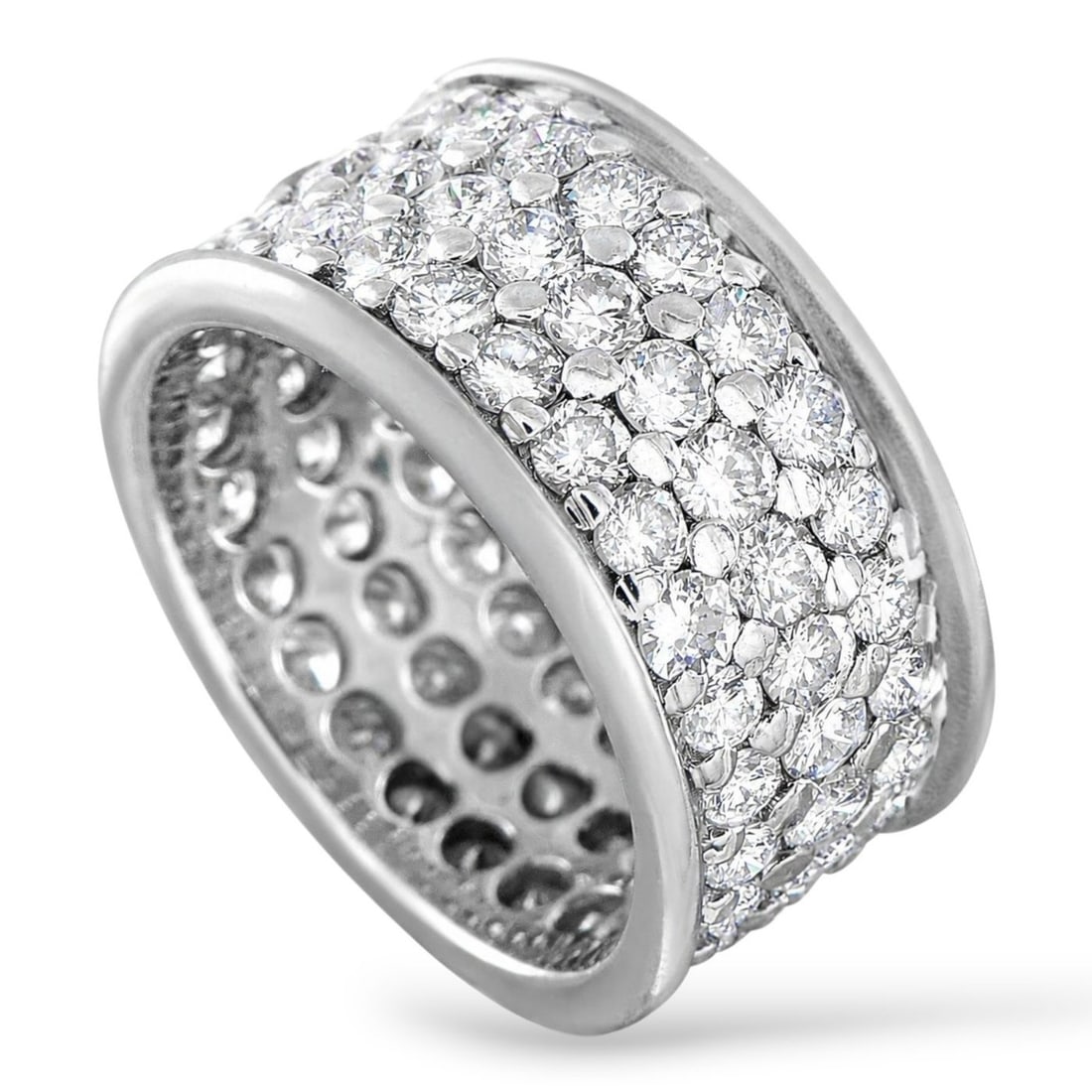 14K White Gold 5.0ct Diamond Wide Eternity Band (1 of 6)