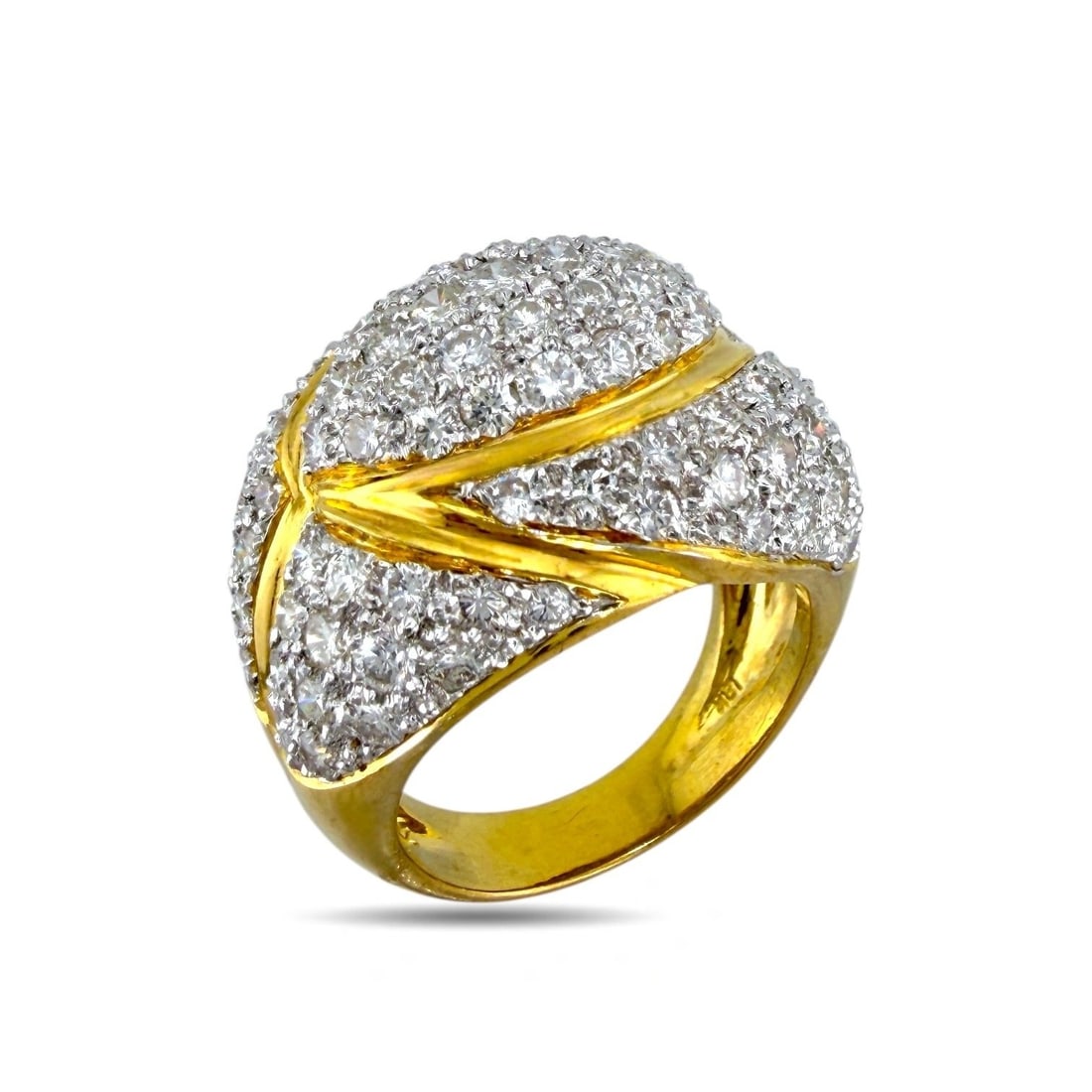 18K Yellow Gold and 2.55ct Diamond Cocktail Ring (1 of 7)