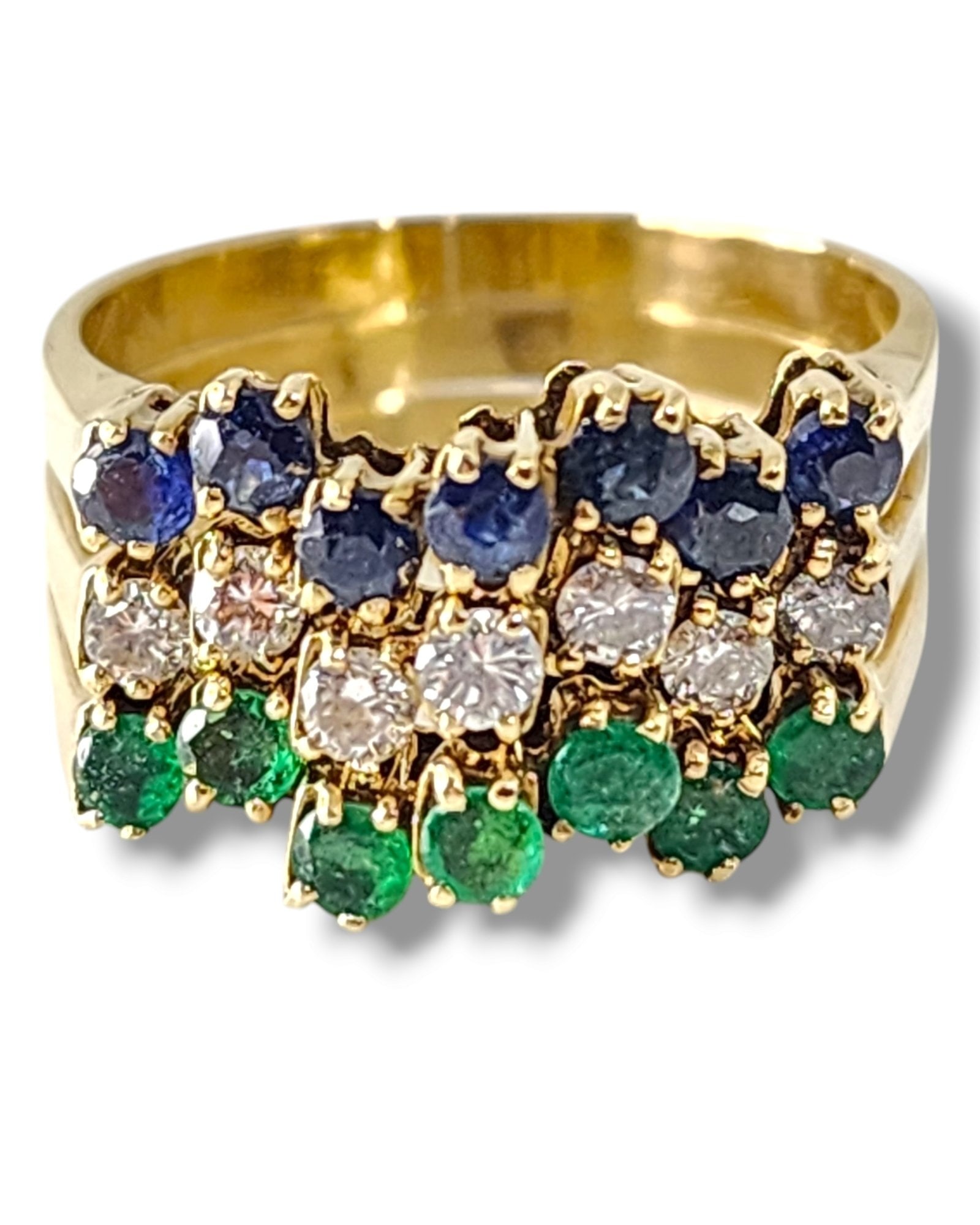 3 Pieces Stackable 14K Gold Interlocking Ring - 4