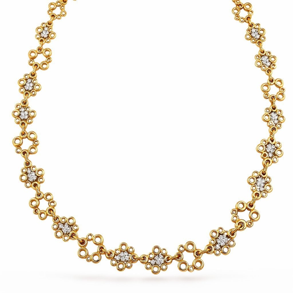 Roberto Coin 18K Rose Gold Bubble Motif Diamond Necklace: Roberto Coin 18K Rose Gold Bubble Motif Diamond Necklace - 3 Carats An elegant and distinctive creation by Roberto Coin , this luxurious necklace is crafted entirely in rich 18K rose gold and features