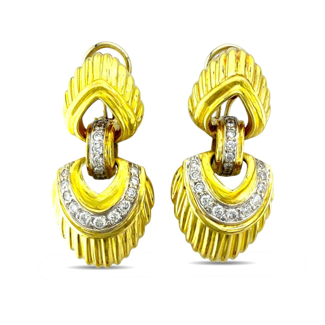 14K Yellow Gold 3.0ct Diamond Statement Earrings (1 of 6)