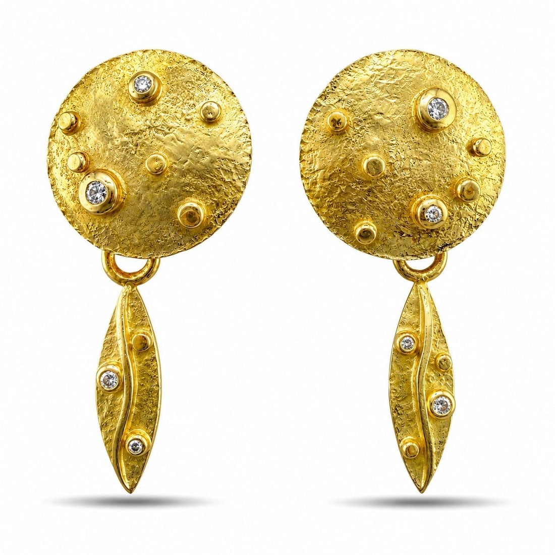 18K Yellow Gold 0.25ct Diamond Moon Earrings (1 of 7)