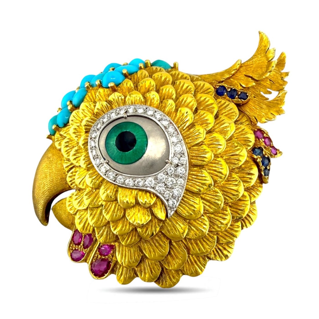 18 Karat Yellow Gold and Diamond Bird Brooch (1 of 7)