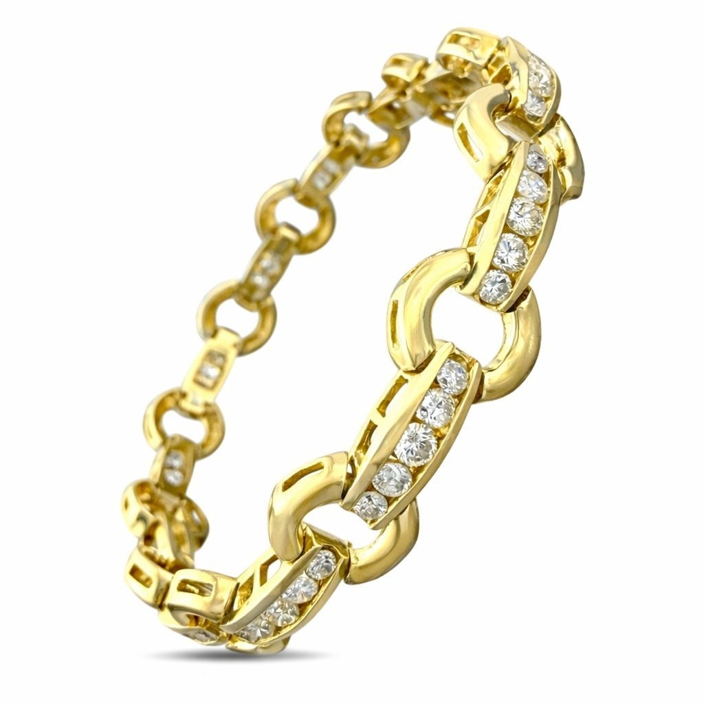 14K Yellow Gold 2.8ct Diamond Link Bracelet (1 of 8)