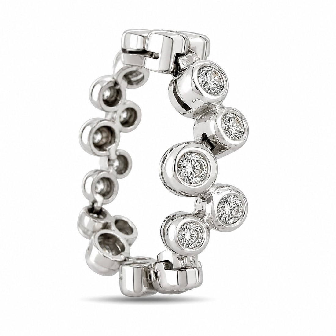 14K White Gold 1.00ct Diamond Abstract Flexible Band (1 of 7)