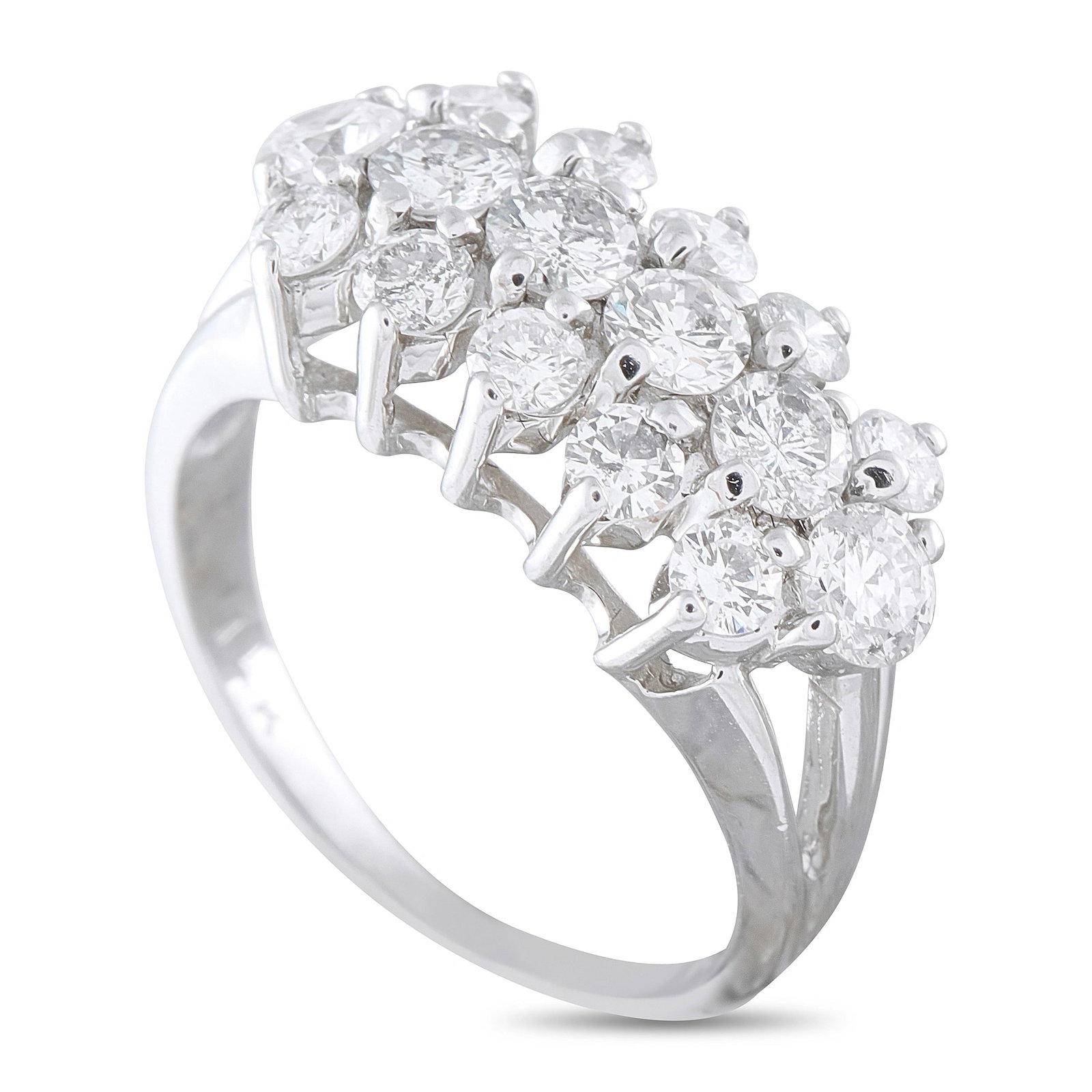 18K White Gold 2.0ct Diamond Cluster Ring (1 of 3)