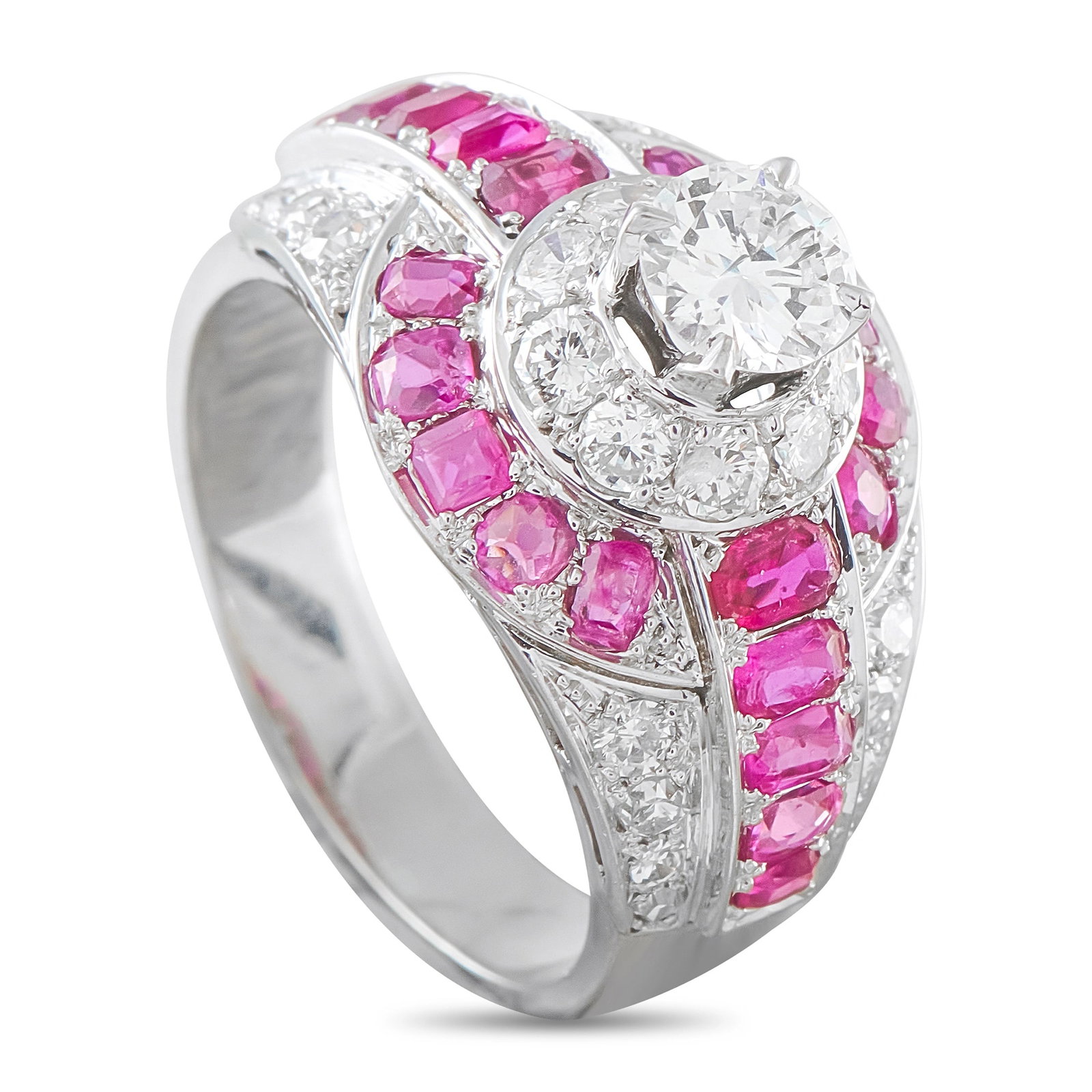 18K White Gold 1.47ct Diamond and Ruby Ring (1 of 3)