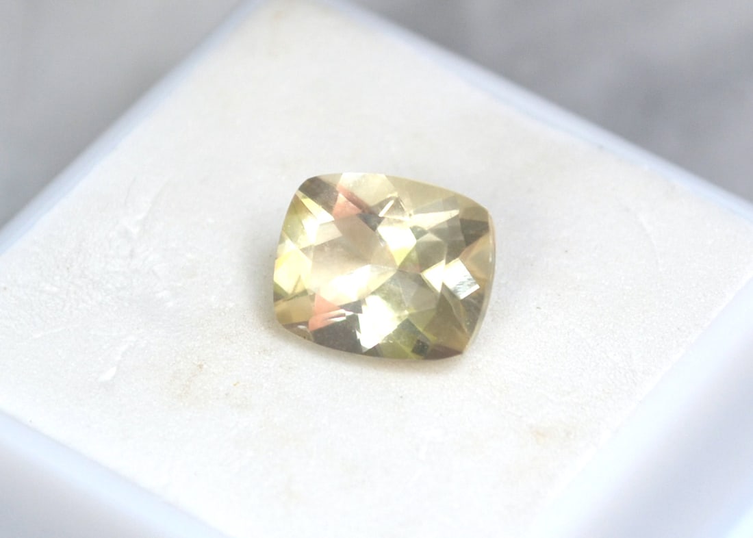 3.50 Carat Cushion Cut Labradorite: Nice example of a Labradorite. Good color, cutting and clarity. Natural and untreated. For Proxibid bidders, shipping is a flat rate of $6, no matter how many lots won. For Live Auctioneers bidders,
