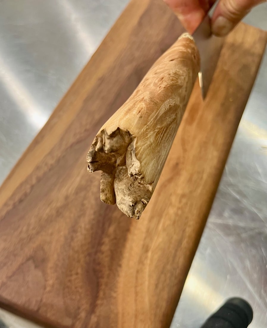 High End, Handmade, Professional Chef Knife with Live Edge Maple Handle - 4