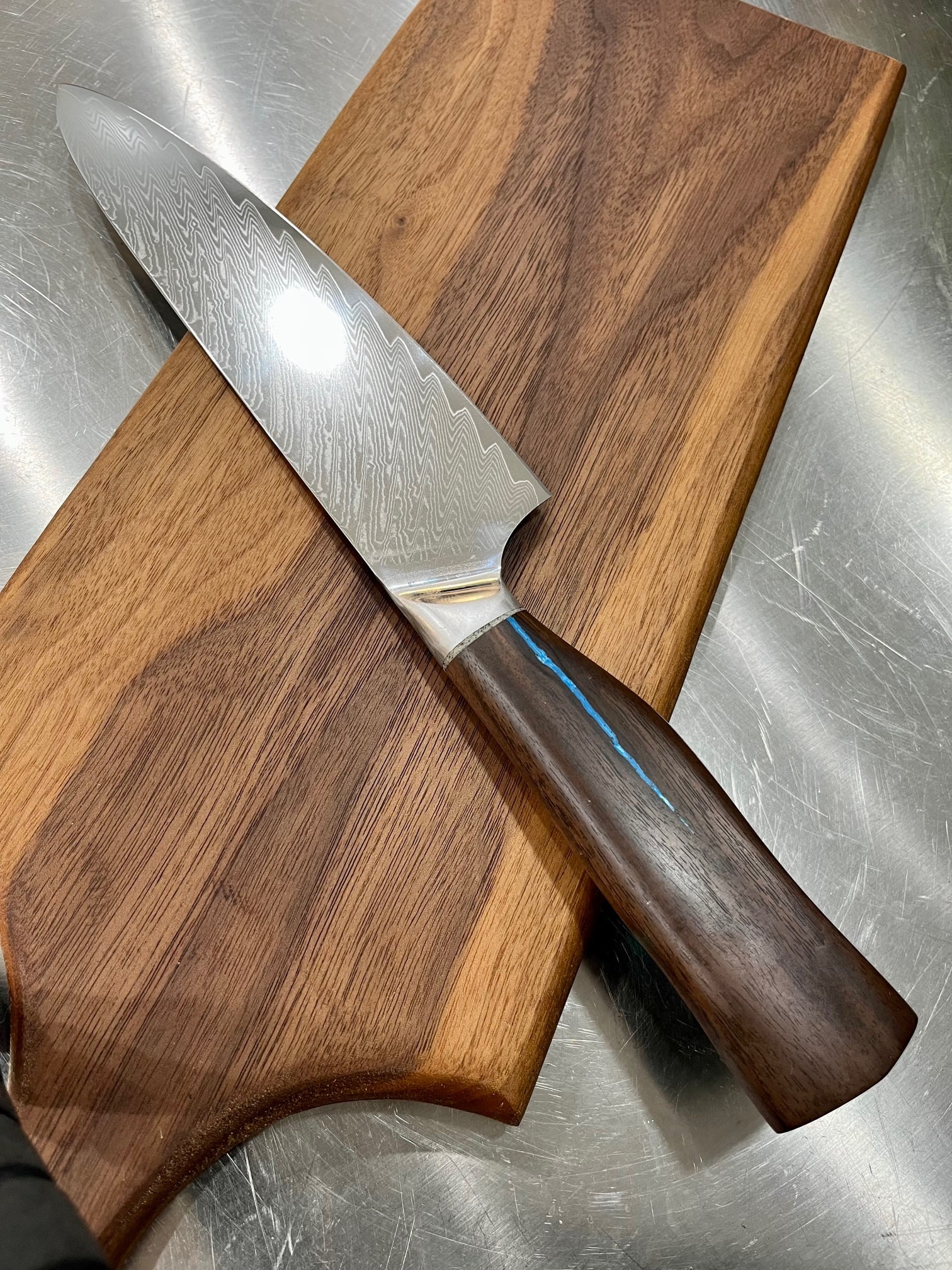 High End, Handmade, Professional Chef Knife with Black Walnut Handle - 2